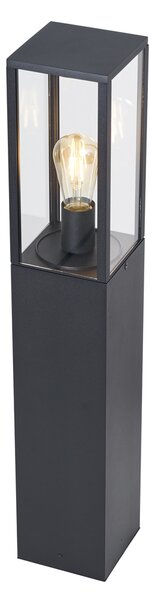 Moderná vonkajšia stojaca lampa čierna 80 cm so zásuvkou IP44 - Charlois