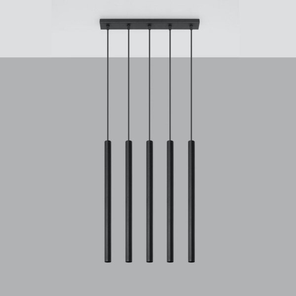 Sollux SL.0472 - Luster na lanku PASTELO 5 5xG9/8W/230V čierna