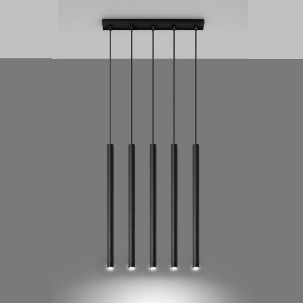 Sollux SL.0472 - Luster na lanku PASTELO 5 5xG9/8W/230V čierna