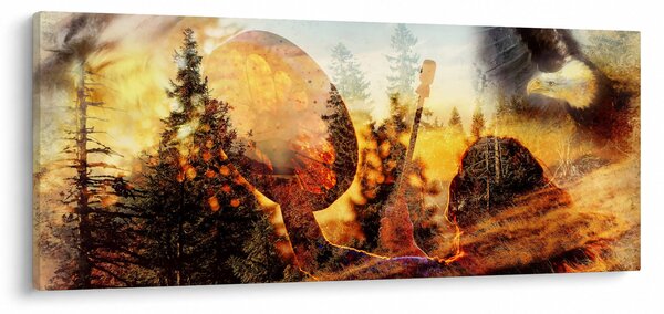 Obraz - Šamanský motív (120x50 cm)