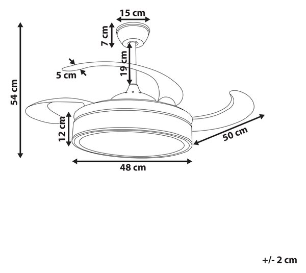 Stropný ventilátor so svetlom biely syntetický materiál železné zasúvacie lopatky diaľkové ovládanie moderná tradičná obývačka