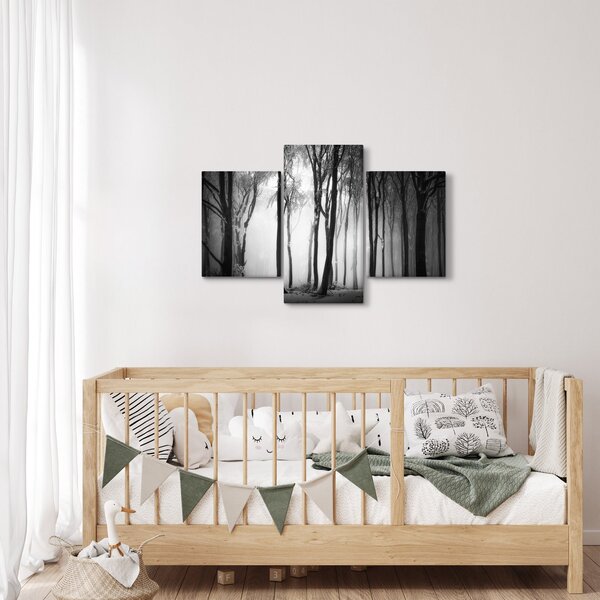 Obraz - Vlk v temnom lese (90x60 cm)