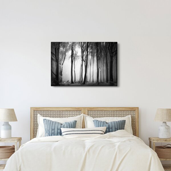 Obraz - Vlk v temnom lese (90x60 cm)