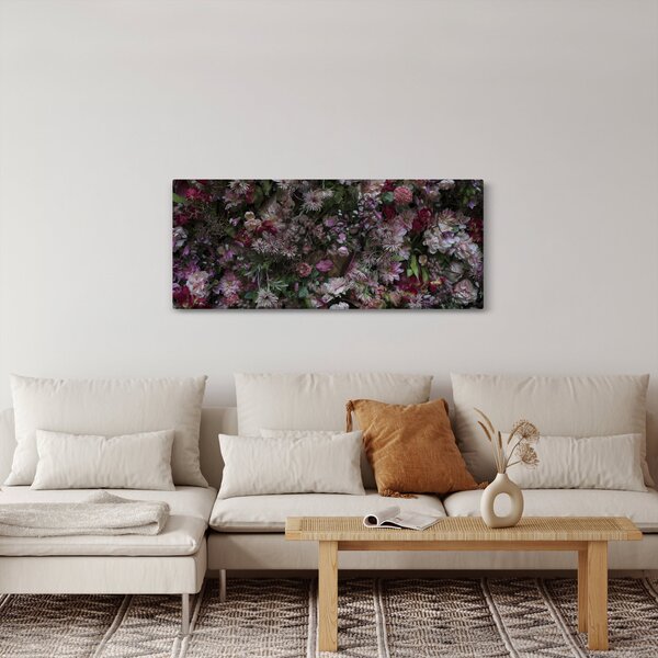 Obraz - Kvetinový múr (120x50 cm)