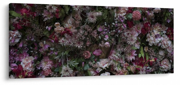 Obraz - Kvetinový múr (120x50 cm)