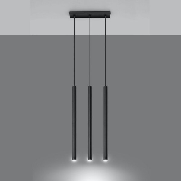 Sollux SL.0470 - Luster na lanku PASTELO 3 3xG9/8W/230V čierna