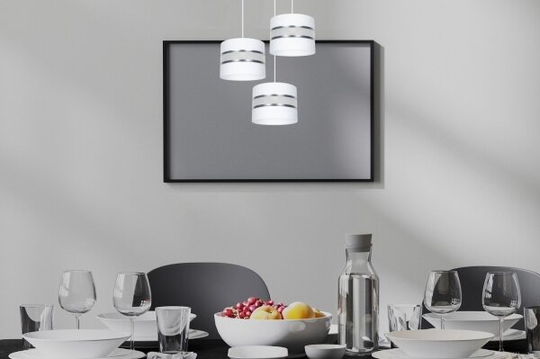 Luster na lanku CORAL 3xE27/60W/230V biela/chróm pr. 45 cm