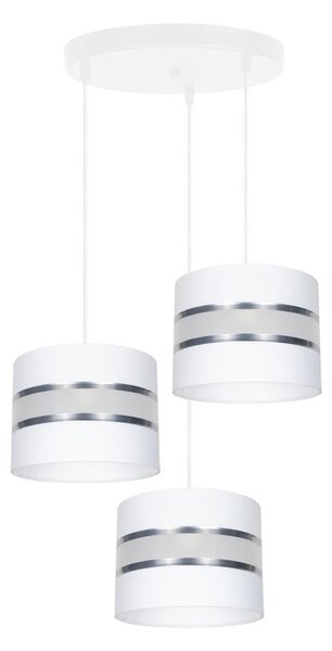 Luster na lanku CORAL 3xE27/60W/230V biela/chróm pr. 45 cm