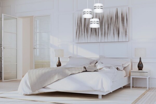 Luster na lanku CORAL 3xE27/60W/230V biela/chróm pr. 45 cm