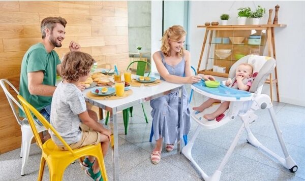 KINDERKRAFT - Detská jedálenská stolička YUMMY šedá