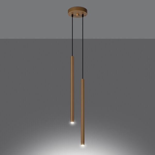Sollux SL.1305 - Luster na lanku PASTELO 2xG9/8W/230V zlatá