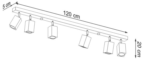 Sollux SL.1039 - Bodové svietidlo KEKE 6xGU10/40W/230V dub