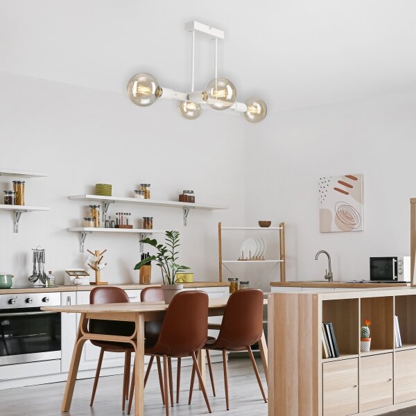 Luster na tyči ASTRID 4xE27/60W/230V biela