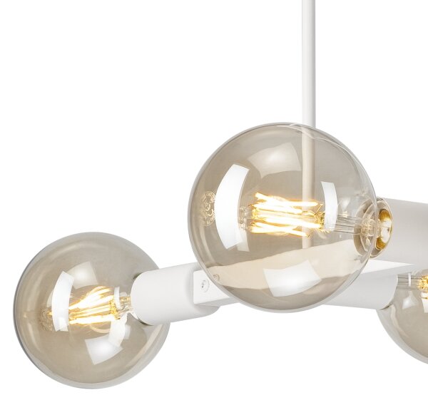 Luster na tyči ASTRID 4xE27/60W/230V biela