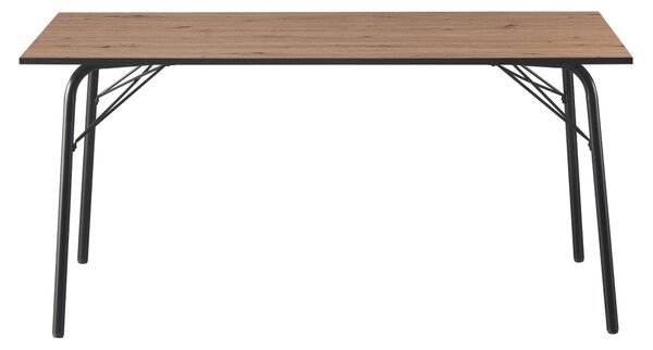 KONDELA Jedálenský stôl, dub artisan/čierna, 160x80x75 cm, NALAK TYP 3