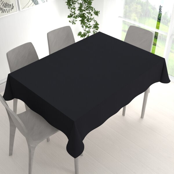 Biante Obdĺžnikový bavlnený saténový obrus ST-006 Čierny 50x100 cm