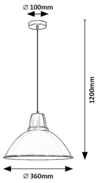 Rabalux 72013 - Luster na lanku WILBOUR 1xE27/60W/230V čierna