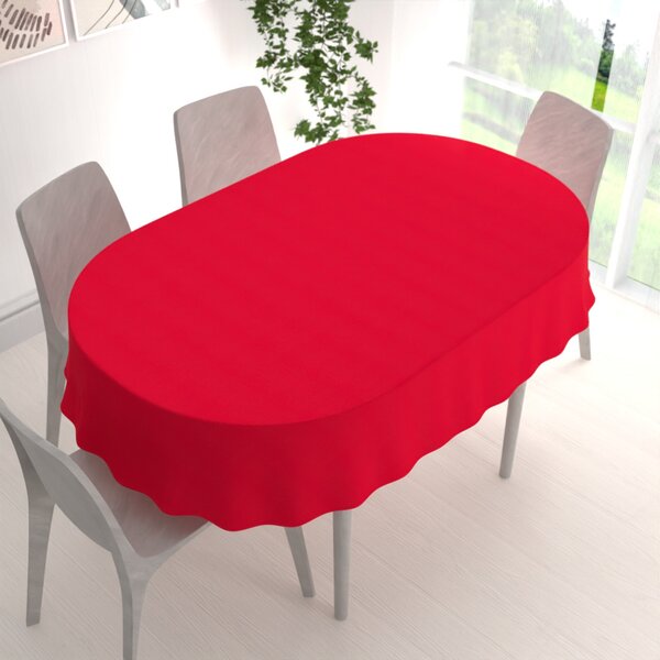 Biante Oválny bavlnený saténový obrus ST-010 Sýto červený 140x220 cm