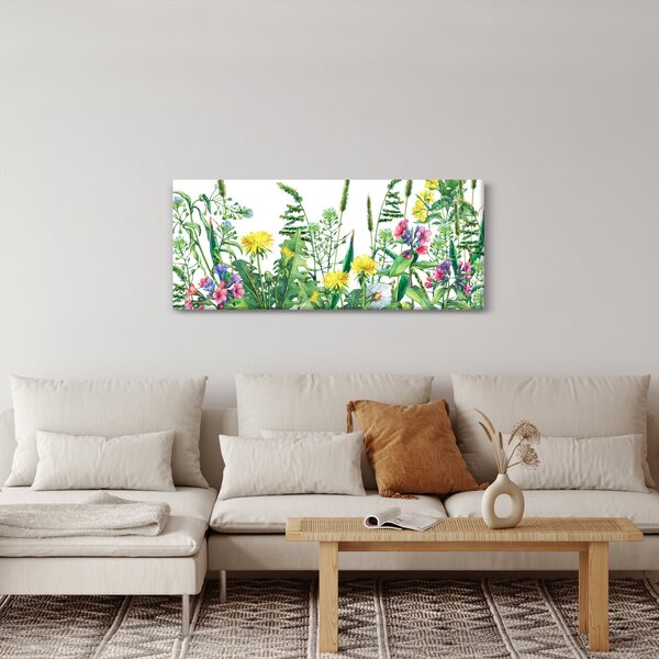 Obraz - Maľované lúčne kvety (120x50 cm)