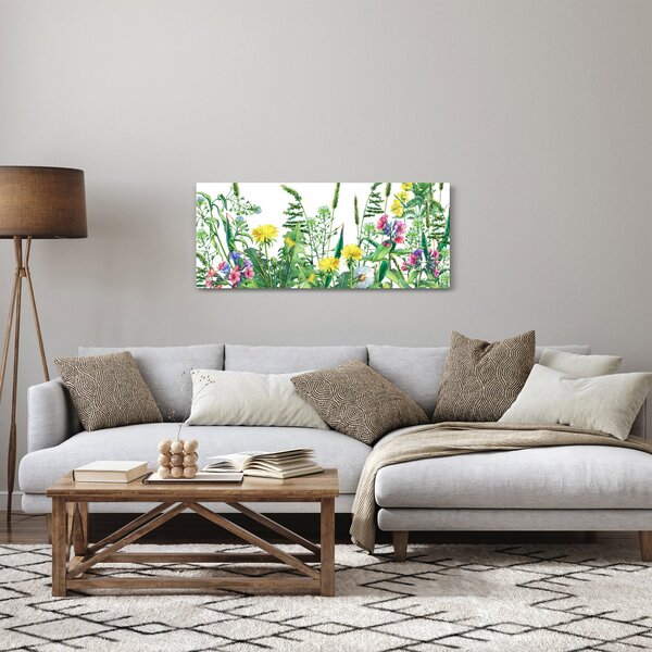 Obraz - Maľované lúčne kvety (120x50 cm)