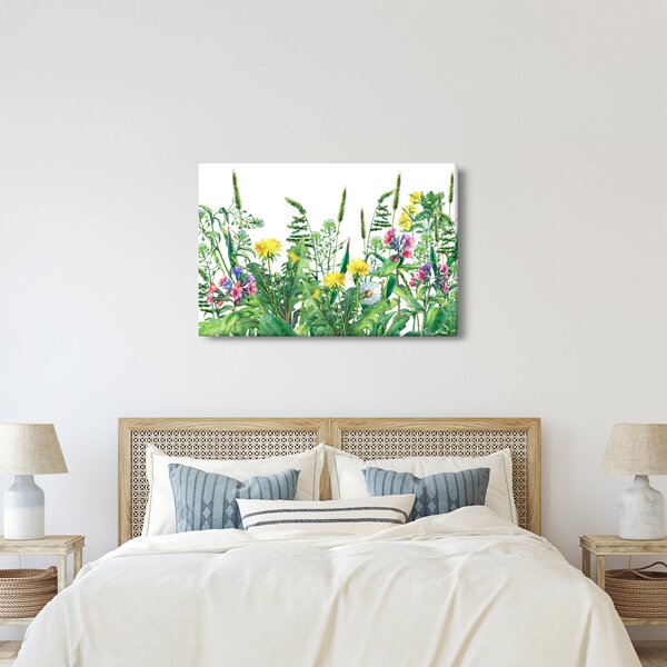 Obraz - Maľované lúčne kvety (90x60 cm)