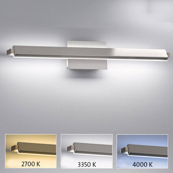 LED nástenné svietidlo Pare TW, stmievač, 3 farby svetla 60cm, Hliník / sivá / zinok, Obývacia izba / jedáleň, kov, Moderný, Nástenné svietidlo