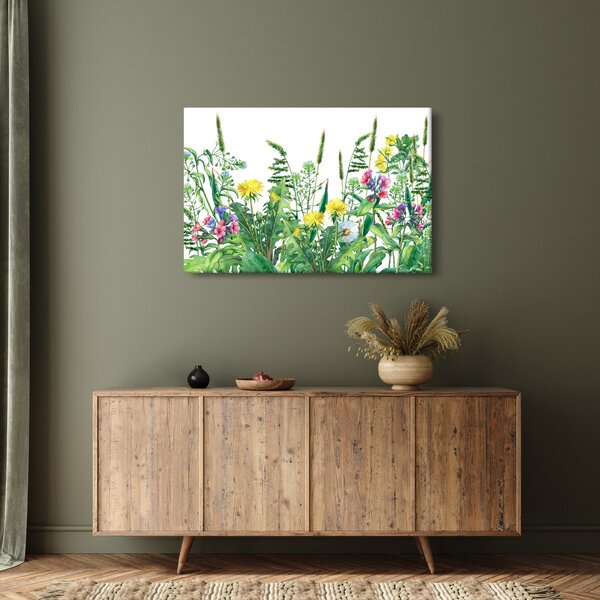 Obraz - Maľované lúčne kvety (90x60 cm)
