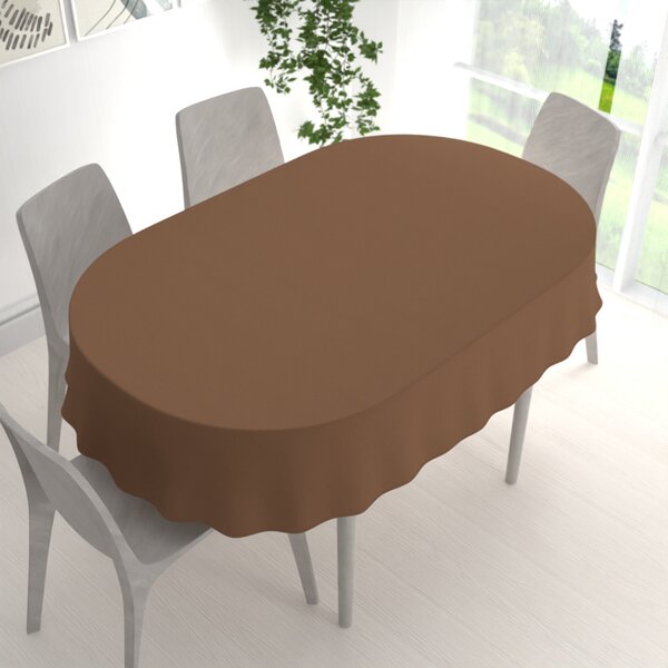 Biante Oválny bavlnený saténový obrus ST-013 Svetlo hnedý 50x100 cm
