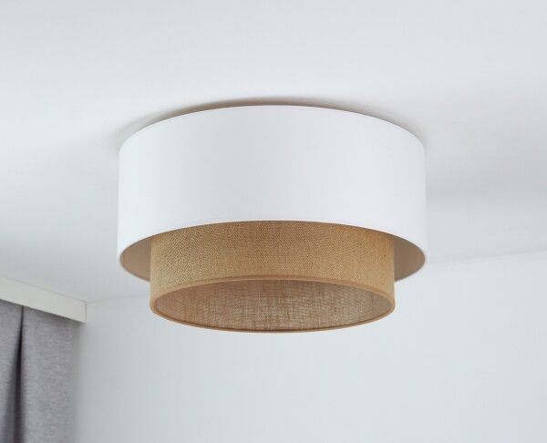 Duolla - Stropné svietidlo BOHO 1xE27/15W/230V pr. 45 cm biela/hnedá