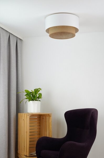 Duolla - Stropné svietidlo BOHO 1xE27/15W/230V pr. 45 cm biela/hnedá