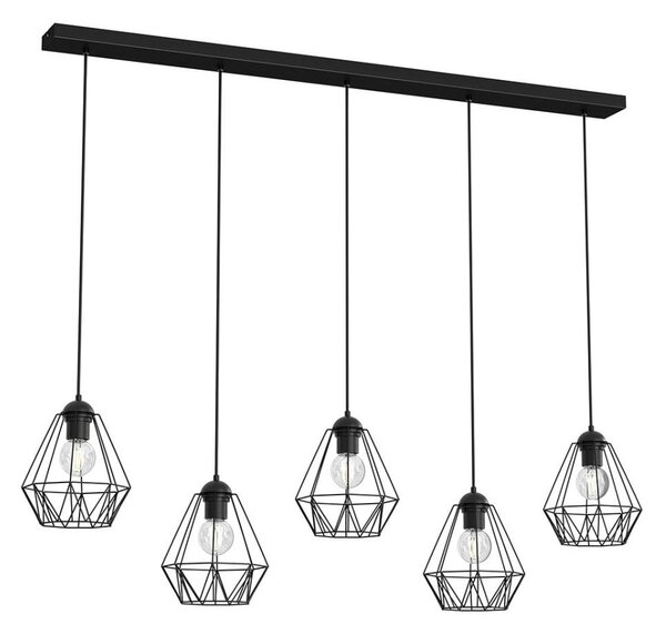 Luster na lanku BERGEN 5xE27/60W/230V čierna