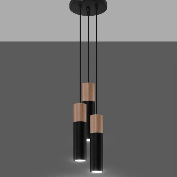 Sollux SL.1014 - Luster na lanku PABLO 3xGU10/40W/230V čierna