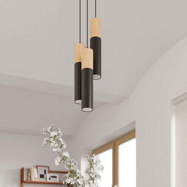 Sollux SL.1014 - Luster na lanku PABLO 3xGU10/40W/230V čierna