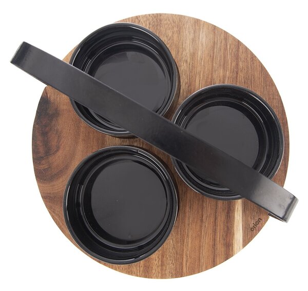 Servírovacie misky s táckou BLACK set