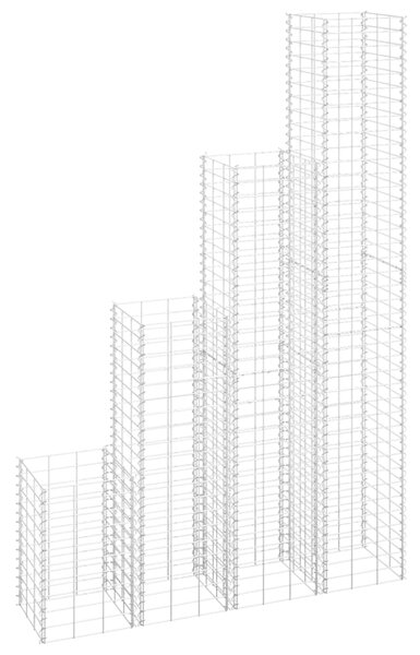 Gabiónové vyvýšené záhony 4 ks 30x30x50/100/150/200 cm, železo