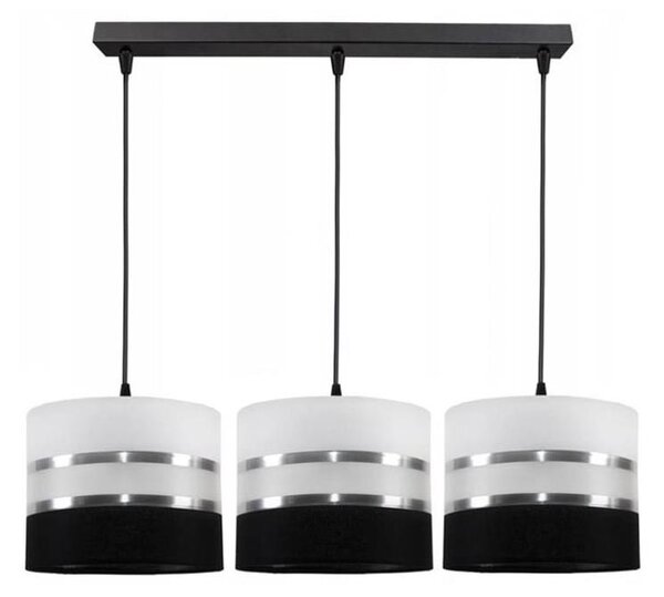 Luster na lanku CORAL 3xE27/60W/230V čiernobiela