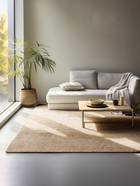 Hanse Home , Kusový koberec Bouclé Jute 105974 Natural Golden, 120x170, béžová, chodba / predsieň