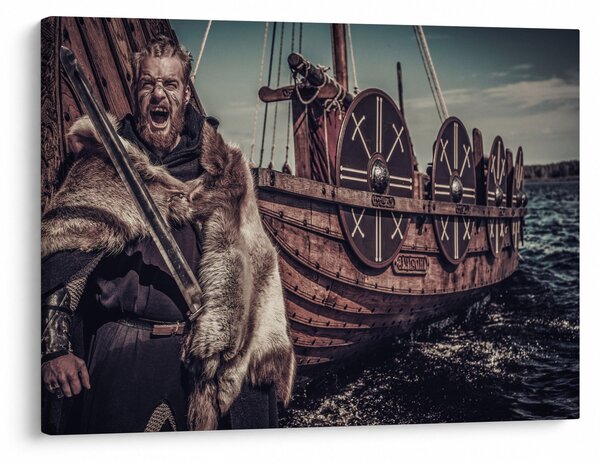 Obraz - Vikingský bojovník (70x50 cm)