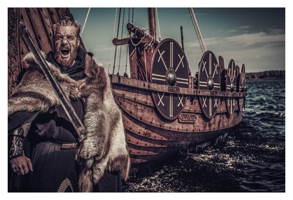Obraz - Vikingský bojovník (90x60 cm)