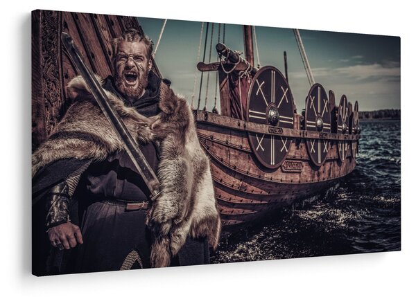 Obraz - Vikingský bojovník (90x60 cm)