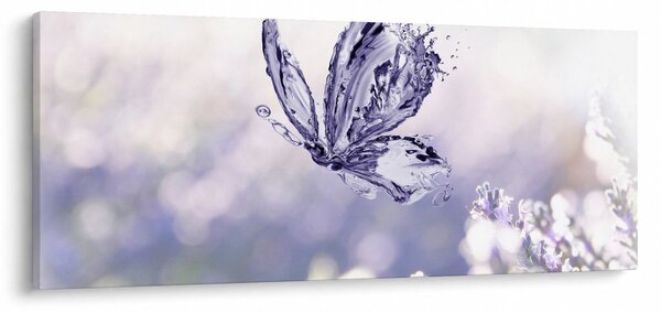 Obraz - Motýľ a levanduľa (120x50 cm)