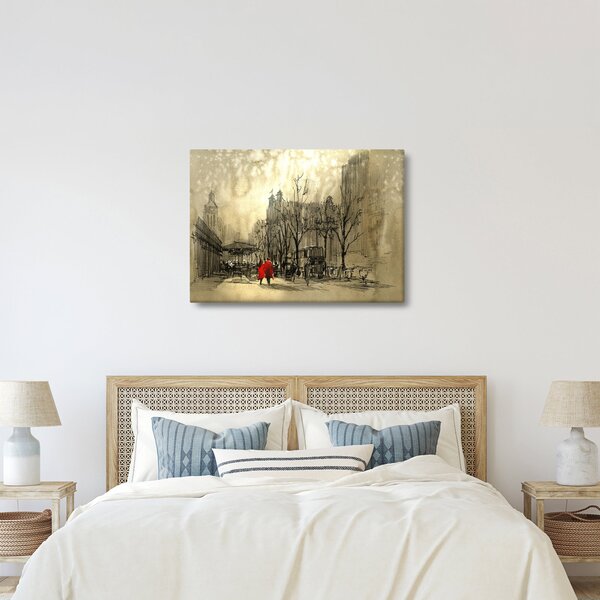 Obraz - Skica mestečka (70x50 cm)