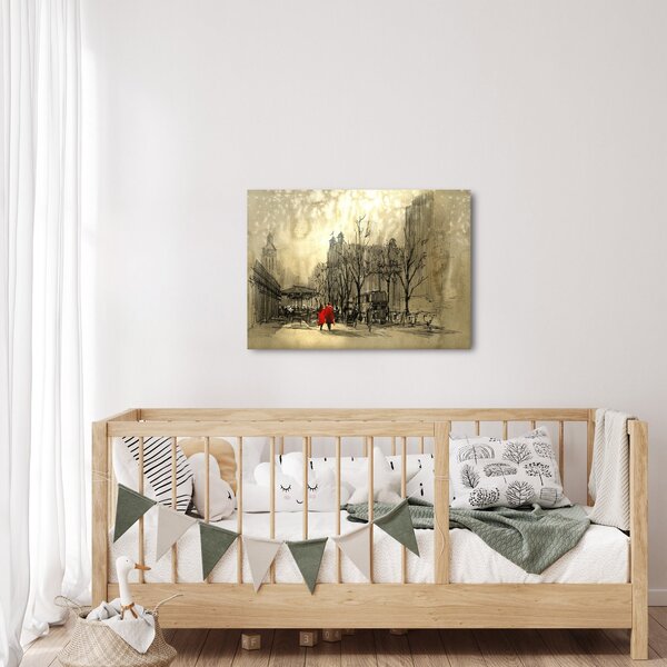 Obraz - Skica mestečka (70x50 cm)