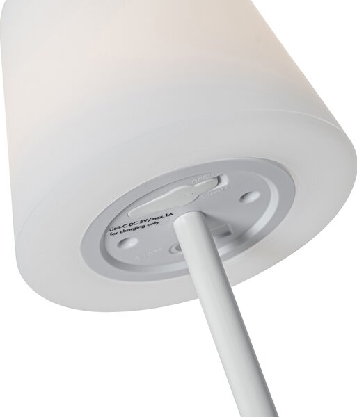 Stolná lampa biela nabíjateľná vrátane LED a stmievača IP54 - Jude