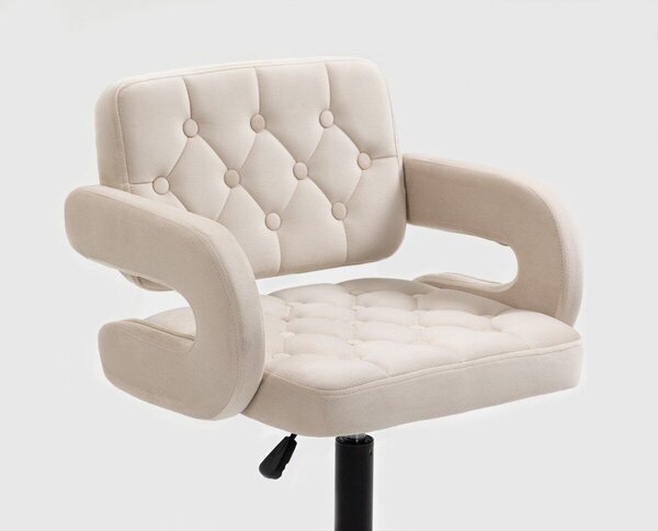 LuxuryForm DESIGN Kreslo ADRIA VELUR na zlatom kríži - krémové