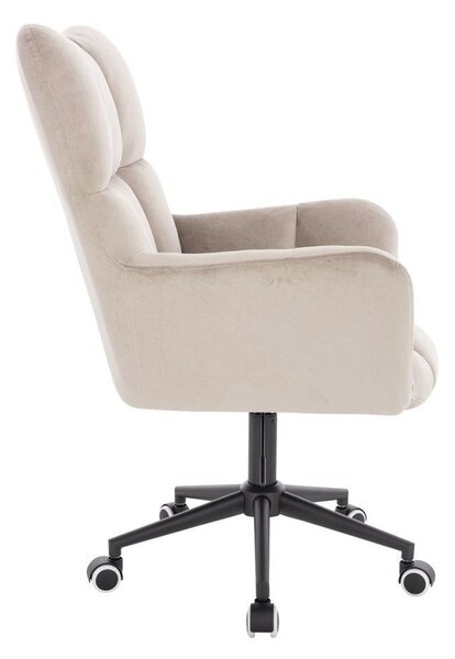 LuxuryForm DESIGN Kreslo AURORA VELUR na čiernej podstave s kolieskami - latte