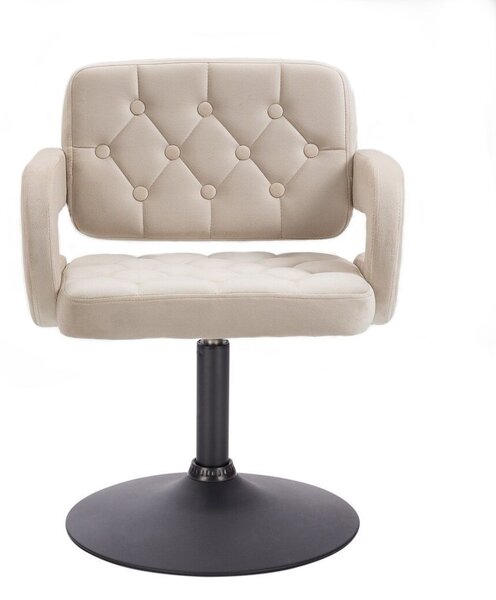 LuxuryForm DESIGN Kreslo ADRIA VELUR na čiernom tanieri - krémové