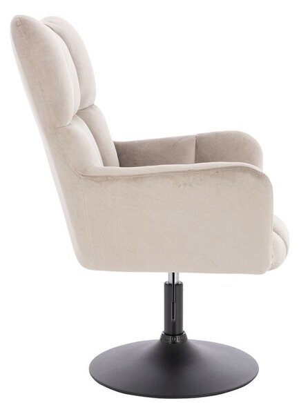 LuxuryForm DESIGN Kreslo AURORA VELUR na čiernom tanieri - latte