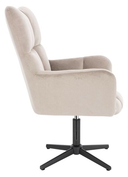 LuxuryForm DESIGN Kreslo AURORA VELUR na čiernom kríži - latte