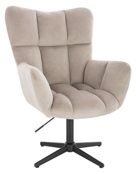 LuxuryForm DESIGN Kreslo AURORA VELUR na čiernom kríži - latte